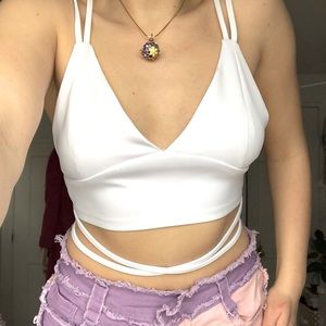 Strappy cropped party top size medium